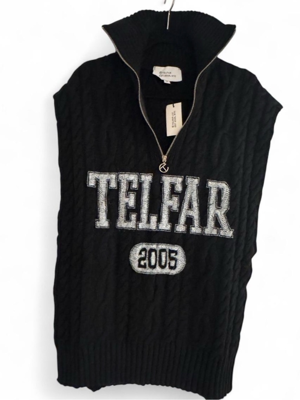 AUTHENTIC Telfar UNISEX Wool Cashmere Cable Knit Poncho Sweater in bag NWT!